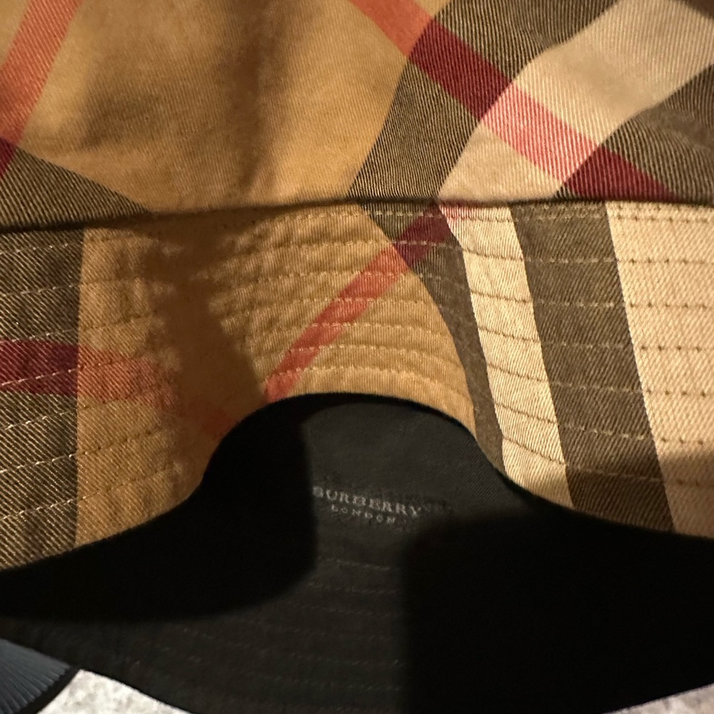 Burberry Tan and Red Checkered Hat - Picture 2 of 2